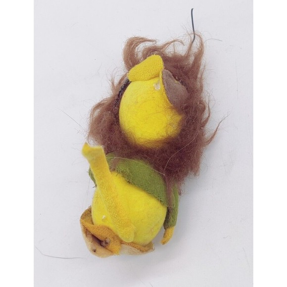 Vintage Christmas Ornament Mid Century MCM Top Flocked Felt Lion Japan 50s? 60s? - Picture 5 of 10